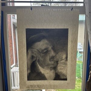 Black and Gray Hand Drawn Charcoal Portrait